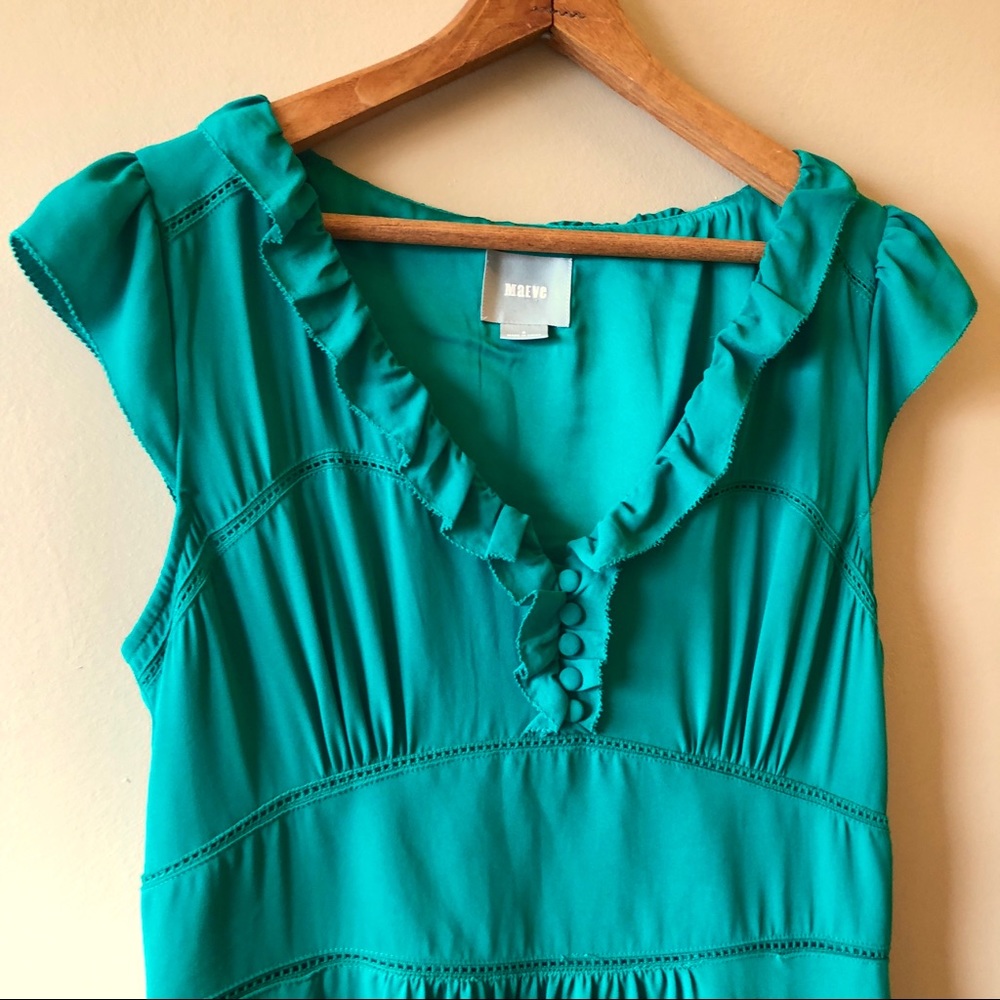 Anthropologie Maeve kelly green cap sleeve dress - Picture 3 of 7